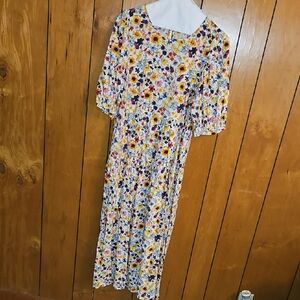 Old Navy Floral Midi Dress - Multicolor